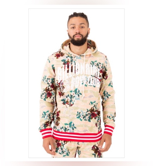 Billionaire Boys Club Tan and Red Floral Hoodie Size Medium - Picture 1 of 13
